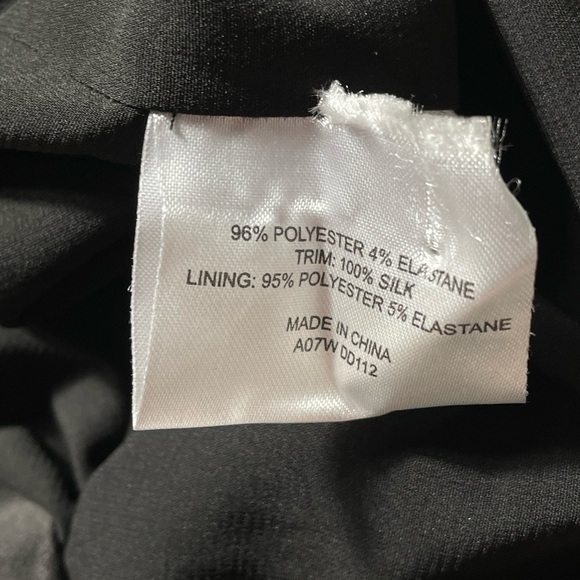 Karen Millen Black Dress Sz 4 Silk Satin Beaded Sleeveless Knee Length Cocktail - Picture 7 of 7